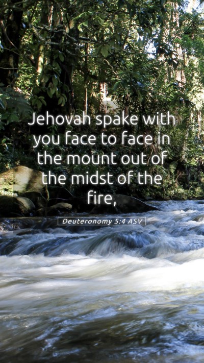 Picture 05 - Deuteronomy 5:4 ASV Mobile Phone Wallpaper - Jehovah spake with you face to face in the mount - Mobile Bible Verse Wallpaper
