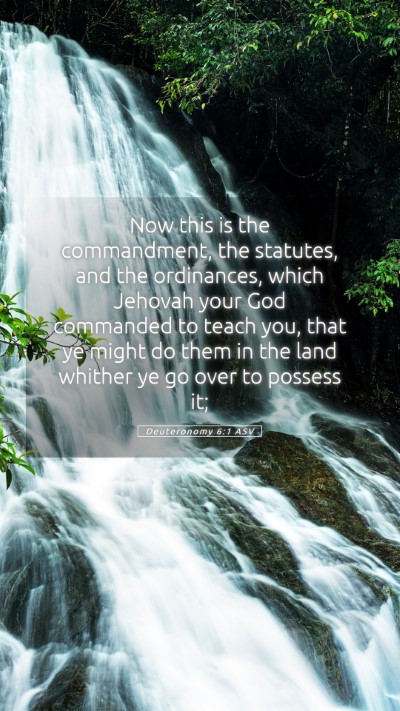 Picture 05 - Deuteronomy 6:1 ASV Mobile Phone Wallpaper - Now this is the commandment, the statutes, and - Mobile Bible Verse Wallpaper