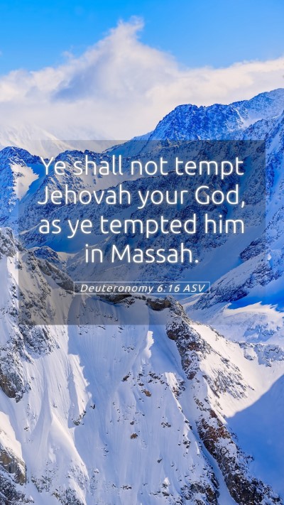 Picture 05 - Deuteronomy 6:16 ASV Mobile Phone Wallpaper - Ye shall not tempt Jehovah your God, as ye - Mobile Bible Verse Wallpaper