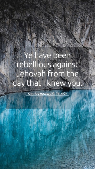 Picture 05 - Deuteronomy 9:24 ASV Mobile Phone Wallpaper - Ye have been rebellious against Jehovah from the - Mobile Bible Verse Wallpaper