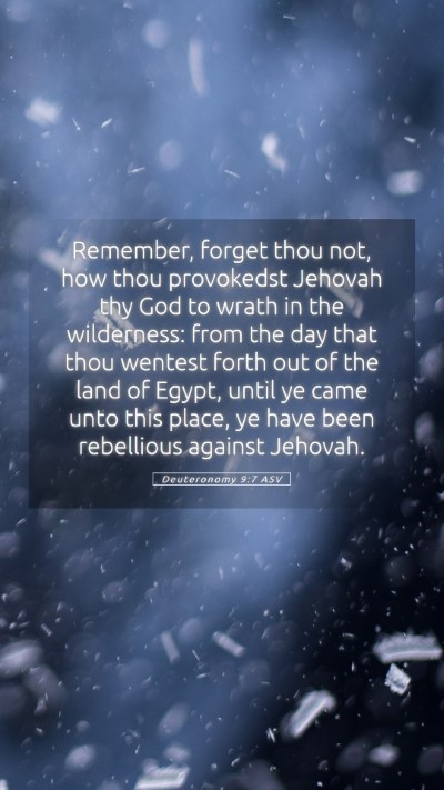 Picture 05 - Deuteronomy 9:7 ASV Mobile Phone Wallpaper - Remember, forget thou not, how thou provokedst - Mobile Bible Verse Wallpaper