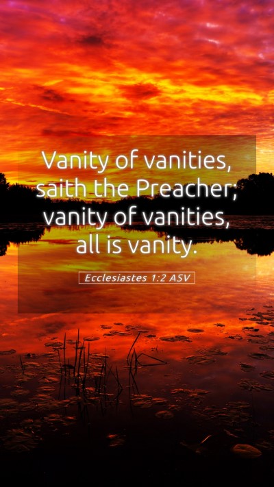 Picture 05 - Ecclesiastes 1:2 ASV Mobile Phone Wallpaper - Vanity of vanities, saith the Preacher; vanity of - Mobile Bible Verse Wallpaper