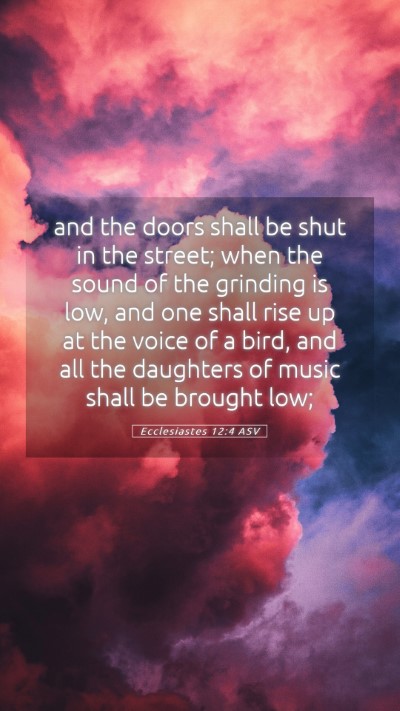 Picture 05 - Ecclesiastes 12:4 ASV Mobile Phone Wallpaper - and the doors shall be shut in the street; when - Mobile Bible Verse Wallpaper