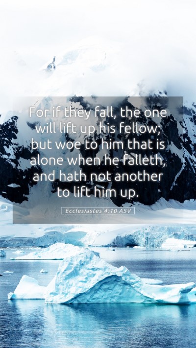 Picture 05 - Ecclesiastes 4:10 ASV Mobile Phone Wallpaper - For if they fall, the one will lift up his - Mobile Bible Verse Wallpaper