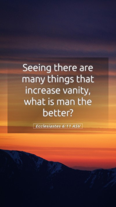 Picture 05 - Ecclesiastes 6:11 ASV Mobile Phone Wallpaper - Seeing there are many things that increase - Mobile Bible Verse Wallpaper