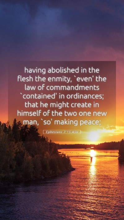 Picture 05 - Ephesians 2:15 ASV Mobile Phone Wallpaper - having abolished in the flesh the enmity, `even' - Mobile Bible Verse Wallpaper