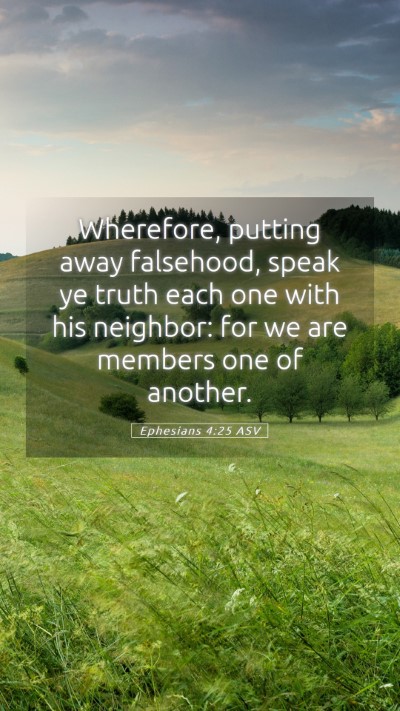 Picture 05 - Ephesians 4:25 ASV Mobile Phone Wallpaper - Wherefore, putting away falsehood, speak ye truth - Mobile Bible Verse Wallpaper