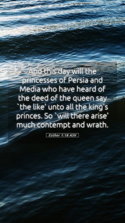 Picture 05 - Esther 1:18 ASV Mobile Phone Wallpaper - And this day will the princesses of Persia and - Mobile Bible Verse Wallpaper