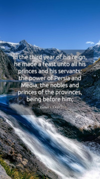 Picture 05 - Esther 1:3 ASV Mobile Phone Wallpaper - in the third year of his reign, he made a feast - Mobile Bible Verse Wallpaper