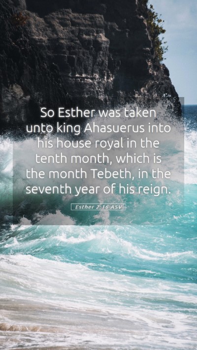 Picture 05 - Esther 2:16 ASV Mobile Phone Wallpaper - So Esther was taken unto king Ahasuerus into his - Mobile Bible Verse Wallpaper