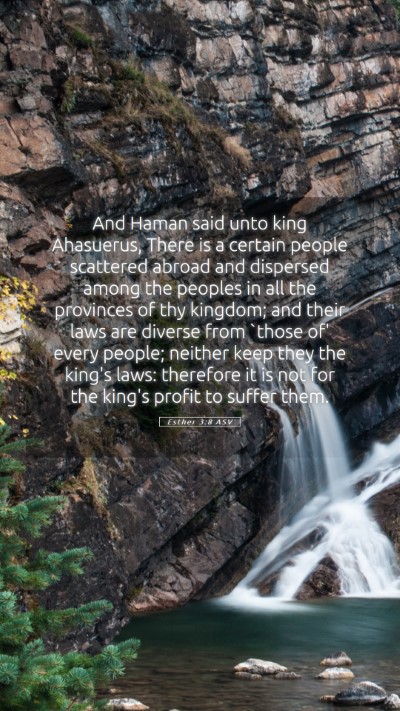 Picture 05 - Esther 3:8 ASV Mobile Phone Wallpaper - And Haman said unto king Ahasuerus, There is a - Mobile Bible Verse Wallpaper