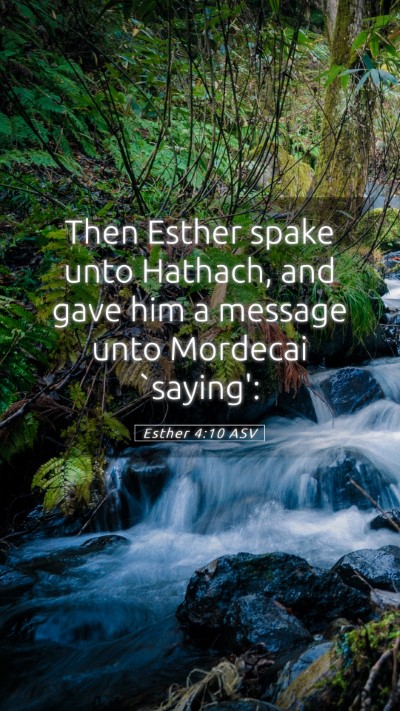 Picture 05 - Esther 4:10 ASV Mobile Phone Wallpaper - Then Esther spake unto Hathach, and gave him a - Mobile Bible Verse Wallpaper