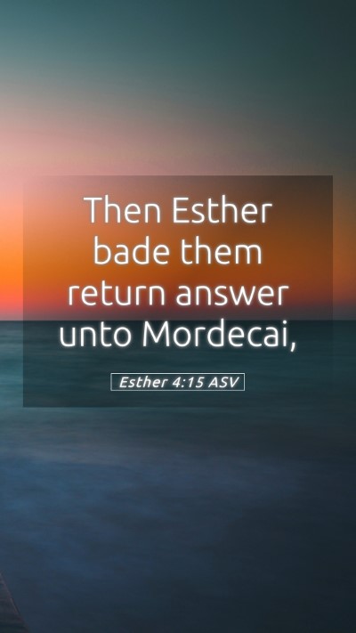 Picture 05 - Esther 4:15 ASV Mobile Phone Wallpaper - Then Esther bade them return answer unto - Mobile Bible Verse Wallpaper