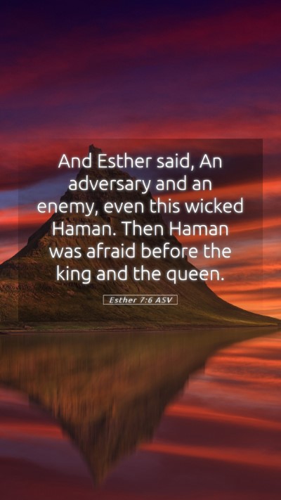 Picture 05 - Esther 7:6 ASV Mobile Phone Wallpaper - And Esther said, An adversary and an enemy, even - Mobile Bible Verse Wallpaper