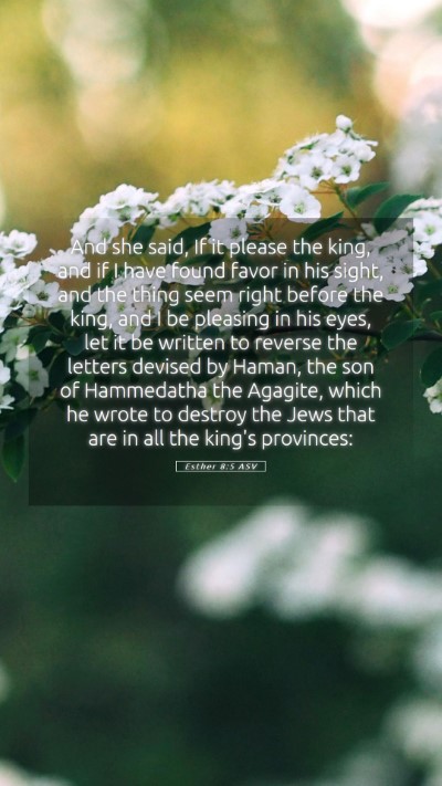 Picture 05 - Esther 8:5 ASV Mobile Phone Wallpaper - And she said, If it please the king, and if I - Mobile Bible Verse Wallpaper