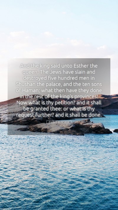 Picture 05 - Esther 9:12 ASV Mobile Phone Wallpaper - And the king said unto Esther the queen, The Jews - Mobile Bible Verse Wallpaper