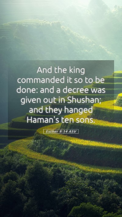 Picture 05 - Esther 9:14 ASV Mobile Phone Wallpaper - And the king commanded it so to be done: and a - Mobile Bible Verse Wallpaper