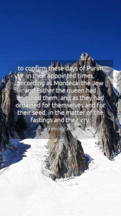 Picture 05 - Esther 9:31 ASV Mobile Phone Wallpaper - to confirm these days of Purim in their appointed - Mobile Bible Verse Wallpaper