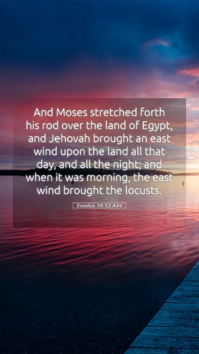 Picture 05 - Exodus 10:13 ASV Mobile Phone Wallpaper - And Moses stretched forth his rod over the land - Mobile Bible Verse Wallpaper