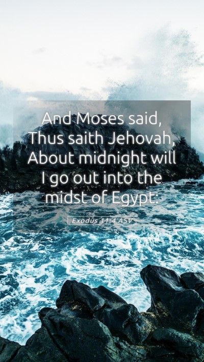 Picture 05 - Exodus 11:4 ASV Mobile Phone Wallpaper - And Moses said, Thus saith Jehovah, About - Mobile Bible Verse Wallpaper