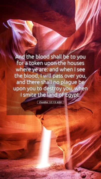 Picture 05 - Exodus 12:13 ASV Mobile Phone Wallpaper - And the blood shall be to you for a token upon - Mobile Bible Verse Wallpaper