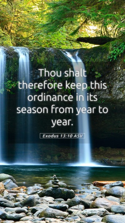 Picture 05 - Exodus 13:10 ASV Mobile Phone Wallpaper - Thou shalt therefore keep this ordinance in its - Mobile Bible Verse Wallpaper