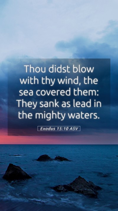 Picture 05 - Exodus 15:10 ASV Mobile Phone Wallpaper - Thou didst blow with thy wind, the sea covered - Mobile Bible Verse Wallpaper