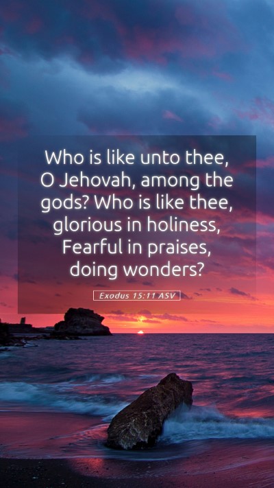 Picture 05 - Exodus 15:11 ASV Mobile Phone Wallpaper - Who is like unto thee, O Jehovah, among the gods? - Mobile Bible Verse Wallpaper