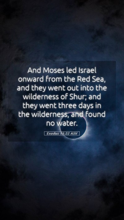 Picture 05 - Exodus 15:22 ASV Mobile Phone Wallpaper - And Moses led Israel onward from the Red Sea, and - Mobile Bible Verse Wallpaper