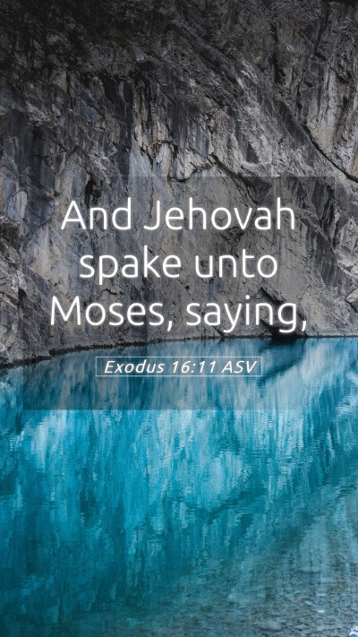 Picture 05 - Exodus 16:11 ASV Mobile Phone Wallpaper - And Jehovah spake unto Moses, - Mobile Bible Verse Wallpaper