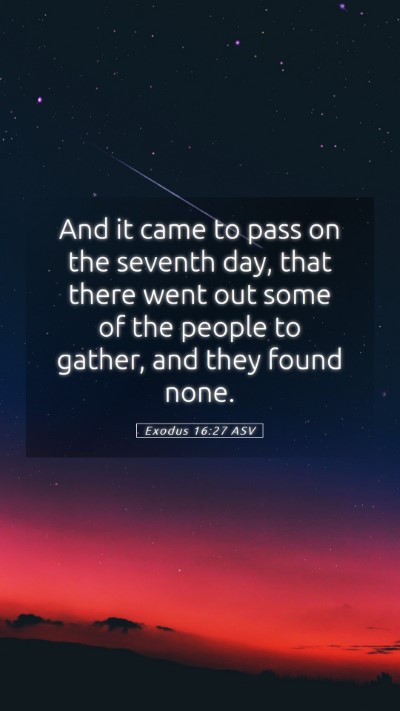 Picture 05 - Exodus 16:27 ASV Mobile Phone Wallpaper - And it came to pass on the seventh day, that - Mobile Bible Verse Wallpaper