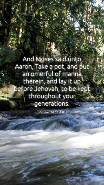 Picture 05 - Exodus 16:33 ASV Mobile Phone Wallpaper - And Moses said unto Aaron, Take a pot, and put an - Mobile Bible Verse Wallpaper