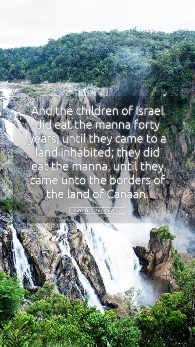 Picture 05 - Exodus 16:35 ASV Mobile Phone Wallpaper - And the children of Israel did eat the manna - Mobile Bible Verse Wallpaper