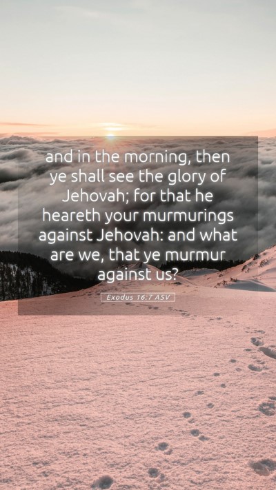 Picture 05 - Exodus 16:7 ASV Mobile Phone Wallpaper - and in the morning, then ye shall see the glory - Mobile Bible Verse Wallpaper