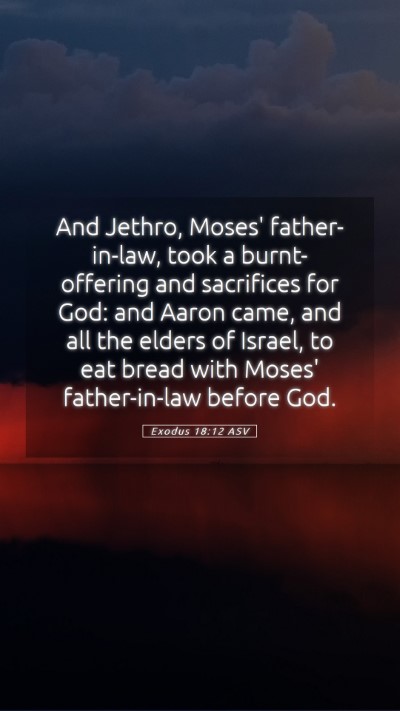 Picture 05 - Exodus 18:12 ASV Mobile Phone Wallpaper - And Jethro, Moses' father-in-law, took a - Mobile Bible Verse Wallpaper