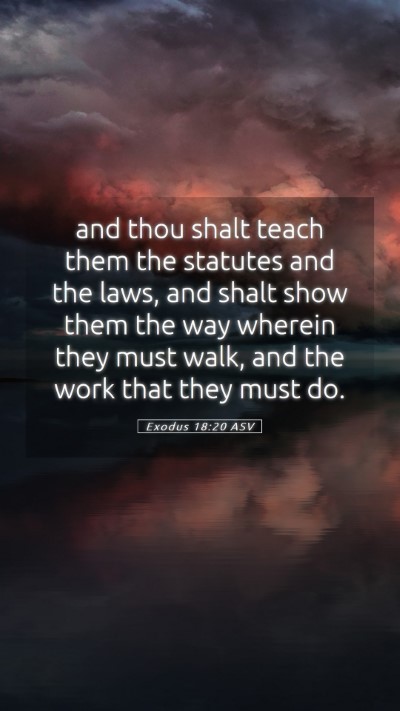 Picture 05 - Exodus 18:20 ASV Mobile Phone Wallpaper - and thou shalt teach them the statutes and the - Mobile Bible Verse Wallpaper