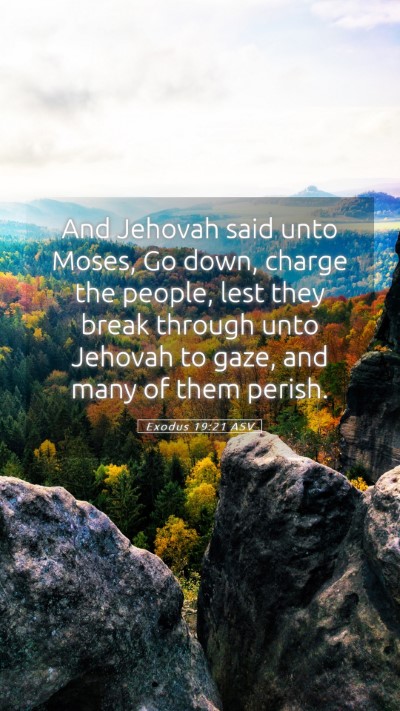 Picture 05 - Exodus 19:21 ASV Mobile Phone Wallpaper - And Jehovah said unto Moses, Go down, charge the - Mobile Bible Verse Wallpaper