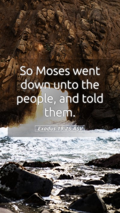 Picture 05 - Exodus 19:25 ASV Mobile Phone Wallpaper - So Moses went down unto the people, and told - Mobile Bible Verse Wallpaper
