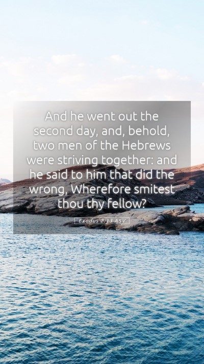Picture 05 - Exodus 2:13 ASV Mobile Phone Wallpaper - And he went out the second day, and, behold, two - Mobile Bible Verse Wallpaper