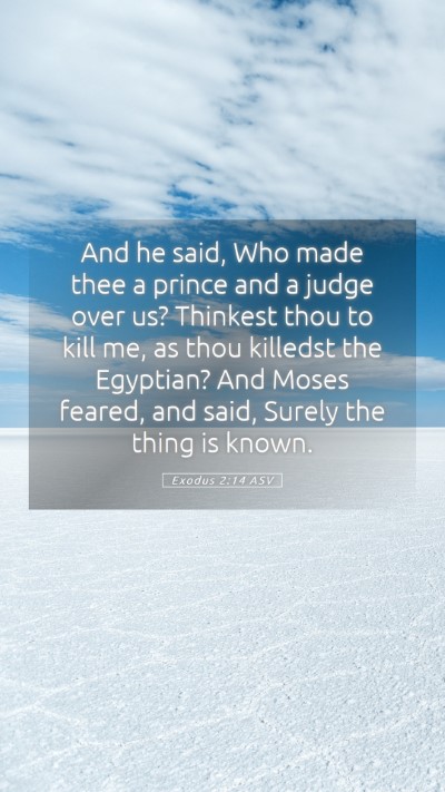 Picture 05 - Exodus 2:14 ASV Mobile Phone Wallpaper - And he said, Who made thee a prince and a judge - Mobile Bible Verse Wallpaper