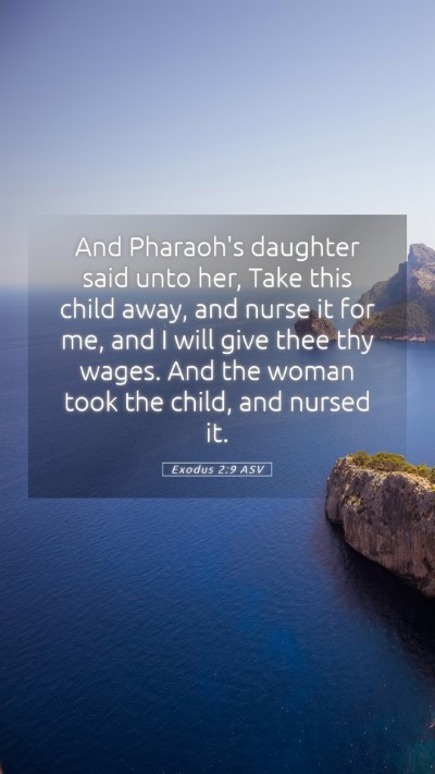 Picture 05 - Exodus 2:9 ASV Mobile Phone Wallpaper - And Pharaoh's daughter said unto her, Take this - Mobile Bible Verse Wallpaper