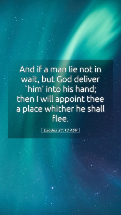 Picture 05 - Exodus 21:13 ASV Mobile Phone Wallpaper - And if a man lie not in wait, but God deliver - Mobile Bible Verse Wallpaper