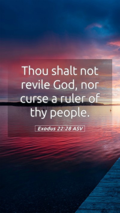 Picture 05 - Exodus 22:28 ASV Mobile Phone Wallpaper - Thou shalt not revile God, nor curse a ruler of - Mobile Bible Verse Wallpaper