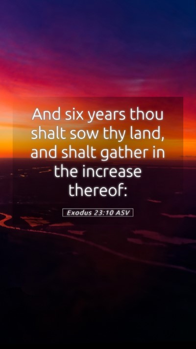 Picture 05 - Exodus 23:10 ASV Mobile Phone Wallpaper - And six years thou shalt sow thy land, and shalt - Mobile Bible Verse Wallpaper