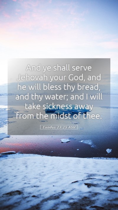 Picture 05 - Exodus 23:25 ASV Mobile Phone Wallpaper - And ye shall serve Jehovah your God, and he will - Mobile Bible Verse Wallpaper