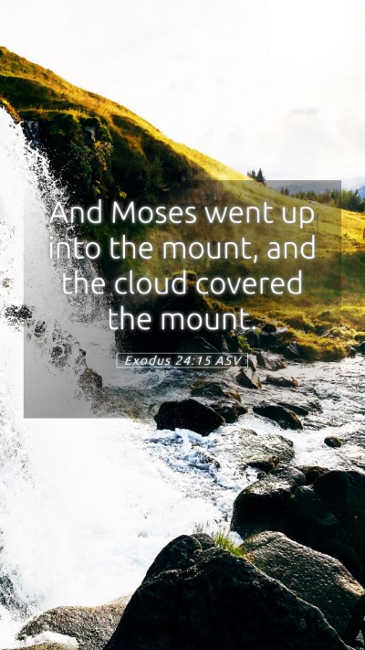 Picture 05 - Exodus 24:15 ASV Mobile Phone Wallpaper - And Moses went up into the mount, and the cloud - Mobile Bible Verse Wallpaper