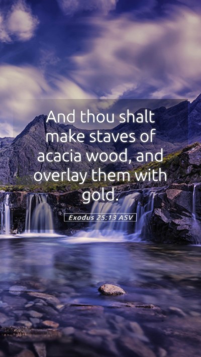 Picture 05 - Exodus 25:13 ASV Mobile Phone Wallpaper - And thou shalt make staves of acacia wood, and - Mobile Bible Verse Wallpaper