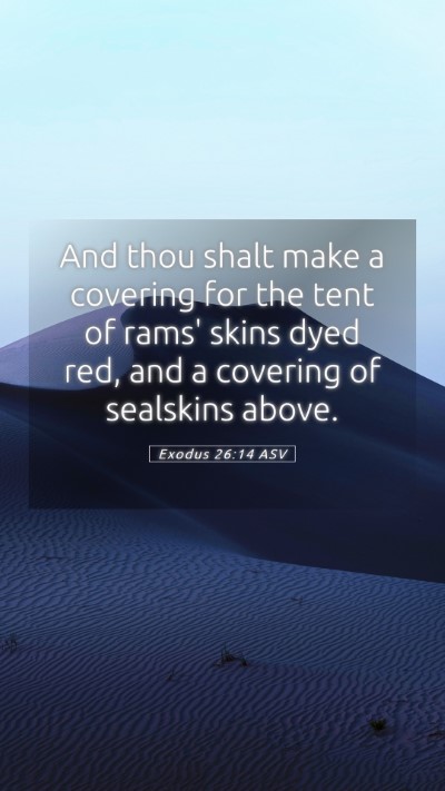 Picture 05 - Exodus 26:14 ASV Mobile Phone Wallpaper - And thou shalt make a covering for the tent of - Mobile Bible Verse Wallpaper