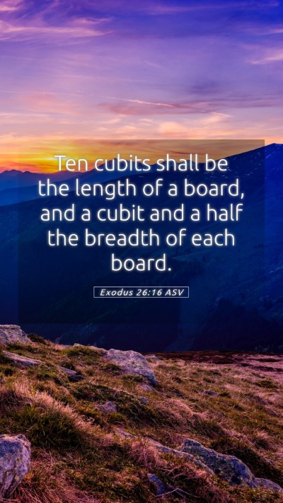 Picture 05 - Exodus 26:16 ASV Mobile Phone Wallpaper - Ten cubits shall be the length of a board, and a - Mobile Bible Verse Wallpaper