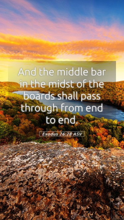 Picture 05 - Exodus 26:28 ASV Mobile Phone Wallpaper - And the middle bar in the midst of the boards - Mobile Bible Verse Wallpaper